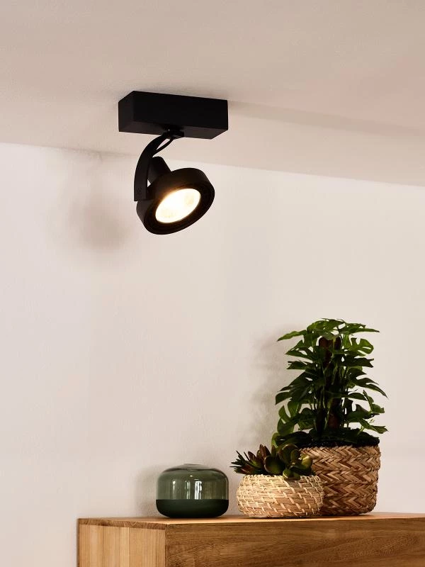 Lucide DORIAN - Ceiling spotlight - Ø 11,7 cm - LED Dim to warm - GU10 (ES111) - 1x12W 2200K/3000K - Black - atmosphere 1